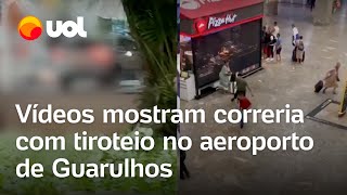 Tiroteio em Guarulhos vídeos mostram correria no aeroporto empresário ameaçado pelo PCC foi morto [upl. by Dnar]