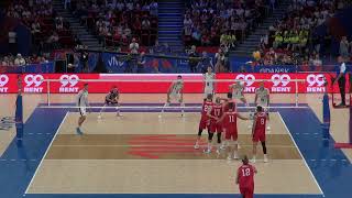 Micah Christenson setting USA Volleyball vs Italy at Volleyball VNL 2023 [upl. by Nidorf]