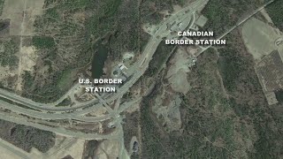 Houlton New Brunswick border closes due to vehicle with sign indicating explosive device [upl. by Namwen]