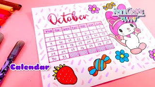 DIY  OCTOBER Calendar  Bullet journal decoration organization ideas [upl. by Nylirrej]