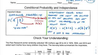 Conditional Probability and Independence Basics [upl. by Clemence]