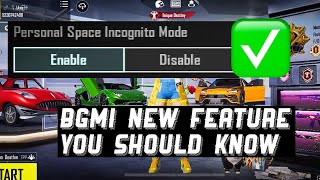 What is Personal Space Incognito Mode in BGMI Explained in Hindi [upl. by Husein905]