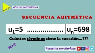 Cuántos TÉRMINOS tiene una SUCESIÓN ARITMÉTICA cálculo de n 👉 ejercicio de IB 👈 [upl. by Kammerer213]