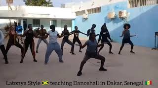 Latonya Style in Africa teaching Old Skool Female Dancehall [upl. by Noyek]