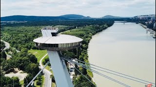 Bratislava  UFO Tower 4k [upl. by Eecak]