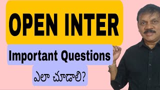 IMPORTANT QUESTIONS FOR OPEN INTER STUDENTS [upl. by Erolyat52]