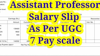 ORIGINAL SALARY SLIP 2023 ASSISTANT PROFESSOR SALARY SLIP AS PER UGC 7th Pay Scale I SALARY [upl. by Ahsimed737]