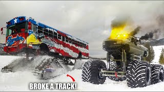 Monster Max Gets STUCK Can The Freedom Bus Recover Him Snowed In EP 4 [upl. by Meurer]