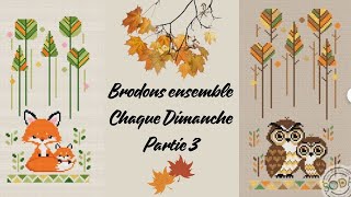 Forest Of The Red Fox  partie 3  crossstitch puntodecruz autumn Brodons ensemble les renards [upl. by Hyozo]