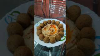 Hummus and falafel 🥙😋plating and presentation middle east dish hummus and falafel [upl. by Nahgeem]