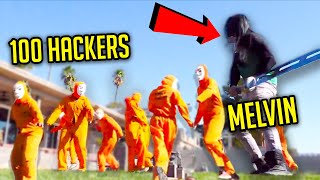 100 Hackers VS Melvin PZ9 Battle Royale 😱 In Spy Ninjas Safe House Chad Wild Clay Vy Qwaint Regina [upl. by Noletta531]