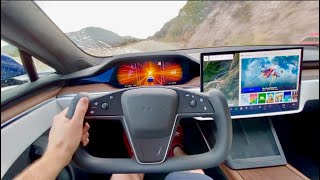 Tesla Model S Plaid POV Drive Review 060mph 19s [upl. by Akinam]