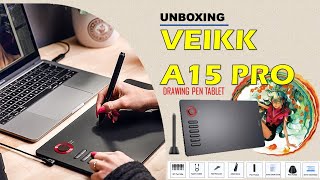 ReviewUnboxing Veikk A15 PRO Drawing Tablet Pen 2023 [upl. by Miehar]