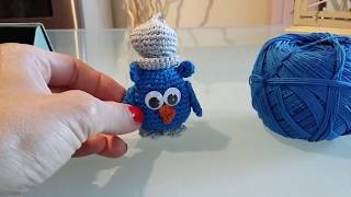 Tutorial gufo portachiavi amigurumi 1a PARTE  crochet amigurumi owl keychain1st part [upl. by Adnhoj]