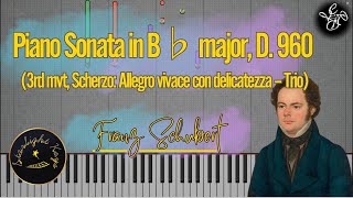 Piano Sonata in B♭ major D 960 3rd mvt Scherzo  Franz Schubert  Music Sheet [upl. by Theis727]