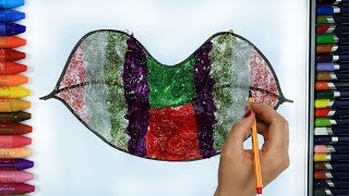 Lippen Malvorlagen  Lernen Sie Farben für Kinder  Nagel Kunst  Malvorlagen [upl. by Adolphe36]