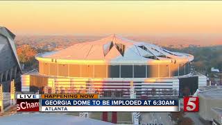 Georgia Dome Imploded In Downtown Atlanta [upl. by Ettennat]