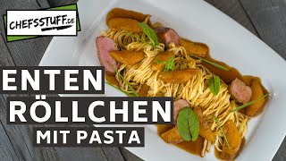 Sous Vide Entenbrust gerollt mit selbstgemachter Pasta  so hast DU das noch nie gegessen [upl. by Ahsimaj]