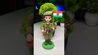 Diy Indian Army Soldier Making 🪖 Independence day Special 🇮🇳🇮🇳 Jai Hind ❤️ shorts short [upl. by Walker]