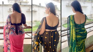 Latest Saree Back Pose  Official Prevue  All About Back Walk  Saree Fashion  Low Waist saree [upl. by Alaric]