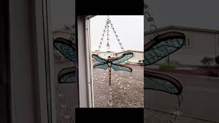 Creating 2 stained glass dragonfly suncatchers stainedglass glassart art [upl. by Eneg]