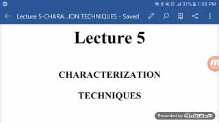 Introduction to Characterization Nanomaterials [upl. by Anoit]