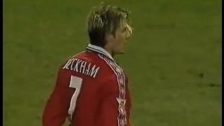 Manchester Utd v Middlesbrough 199900 BECKHAM GOAL [upl. by Johm]