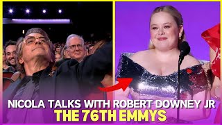 Nicola Coughlans sweet interaction with Robert Downey Jr at the 76th Emmy Awards stole the show [upl. by Farny]