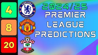 My 2425 Premier League Table Predictions [upl. by Eedeed]