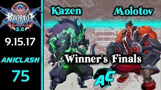 AniClash 75  Kazen Susanoo vs Molotov Tager Winners Finals  BBCF 2 [upl. by Htaras]