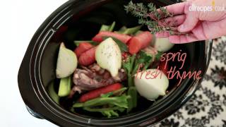 Slow cooker chicken stock video  Allrecipescouk [upl. by Emya]