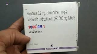 VOGSGM 1 Tablet  Voglibose 02 mg Glimepiride 1 mg amp Metformin Hydrochloride SR 500 mg Tablets Use [upl. by Ahserkal]