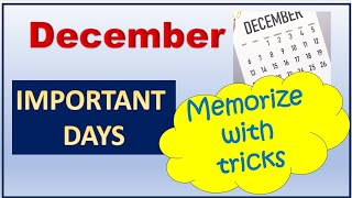 December Important Days Trick  Memorize December important days  STORY  MCQ December Days [upl. by Guenevere731]