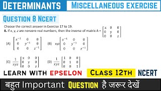 determinants miscellaneous question number 8  chapter 4 maths class 12 miscellaneous q8  class 12 [upl. by Philbin]