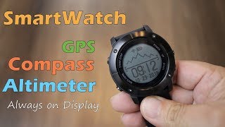 UWear UW80 review  Smartwatch with Built in GPS Compass Altimeter Barometer [upl. by Bord]