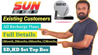 Sun Direct DTH All Recharge Plans Full Details in Telugu  Sun Direct Recharge Plans List in Telugu [upl. by Aiblis]