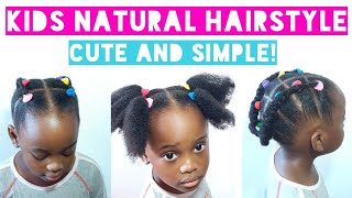 Kids back to school natural hairstyle  Very simple yet beautiful [upl. by Aryamoy]