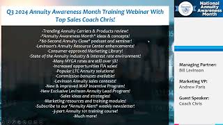 2024 Annuity Awareness Month Training Webinar With Top Sales Coach Chris [upl. by Ingrid543]