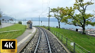 Cab Ride  Montbovon to Montruex Switzerland  Train Driver View  Goldenpass MOB Railway  4K HDR [upl. by Eicram]