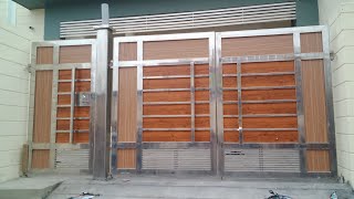 Steel ke Gate  How to Install acp sheet on modular Steel Gate [upl. by Elcarim]