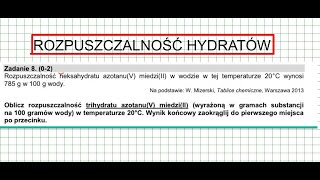 ROZPUSZCZALNOŚĆ HEKSAHYDRATU AZOTANUV MIEDZIII WODZIE W TEMP 20C WYNOSI chemia chemistry [upl. by Nohshan751]