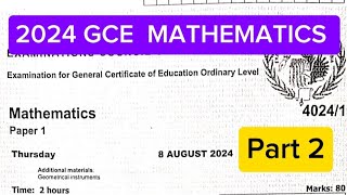 2024 GCE maths paper 1 [upl. by Aleel]