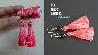 Tassel earrings  How to make silk thread Tassel earrings at home  jewelry making [upl. by Reinnej]