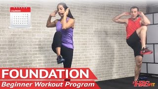 Foundation 30 Day Beginner Workout Program  FREE Home Workout Plan for Beginners Exercise Calendar [upl. by Alakcim]