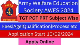 AWES Army School TGT PGT PRT Recruitment 2024  Apply Now for Teaching Jobs 2024 [upl. by Hsakaa982]