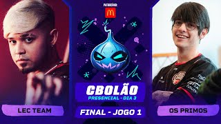 FINAL CBOLÃO  OS PRIMOS x LEC TEAM  Titan vs Aegis  CBOLÃO 2023  Jogo 1 [upl. by Melbourne345]