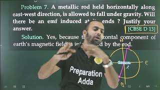 Problem7 a metallic rod held horizontally along eastwest direction is allowed to fall under grav [upl. by Aggie]