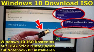 Windows 10 Download ISO ProHome von Microsoft mit Tool auf USB Stick kopieren [upl. by Eirrod]