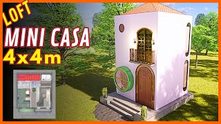 MINI CASA 4 X 4 m – LOFT Aconchegante – ideia para morar [upl. by Cutlor]