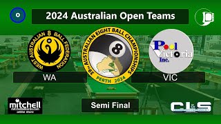 WA v VIC  Open Teams Semi Final  2024 AEBF Nationals [upl. by Retseh]